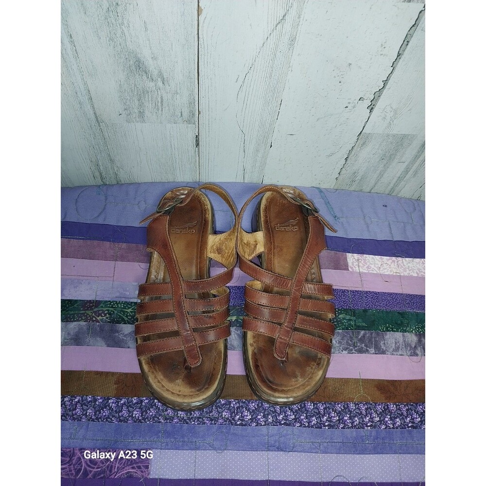 DANSKO Brown Leather Strappy Open Toe Slingback Sandals EU 37 US 6.5-7